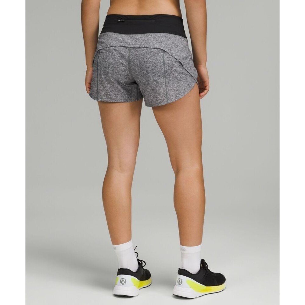 Lululemon Speed Up MR Mid Rise Short 4” Lined Shorts LW7AVNT Grey MBHL Sz 8 - Picture 3 of 10